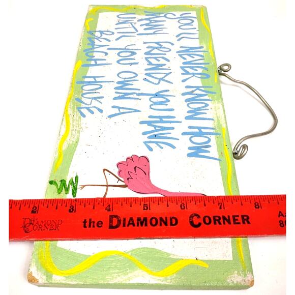You Never Know How Many Friends You Have Beach House Novelty Sign Flamingo 12x6" - Picture 6 of 7